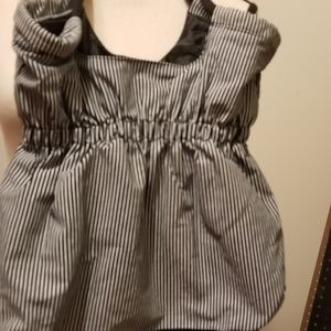 Hobo black white pinstripe bag. Like New